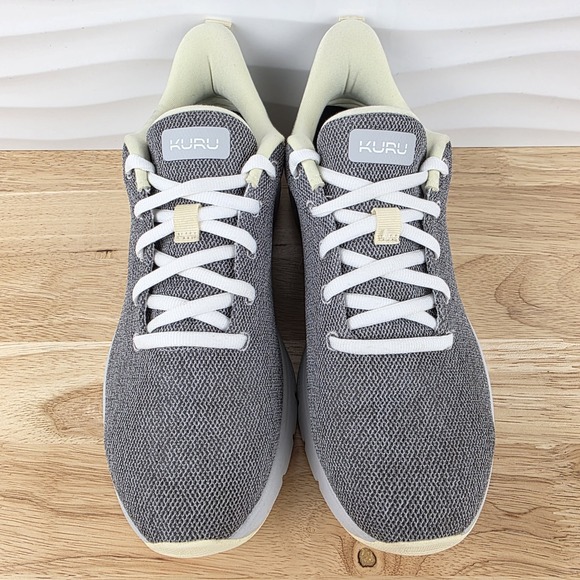 Kuru Flex Via Sneakers Womens 8.5 Dove Gray Pale Lime Athletic Walking Shoes‎